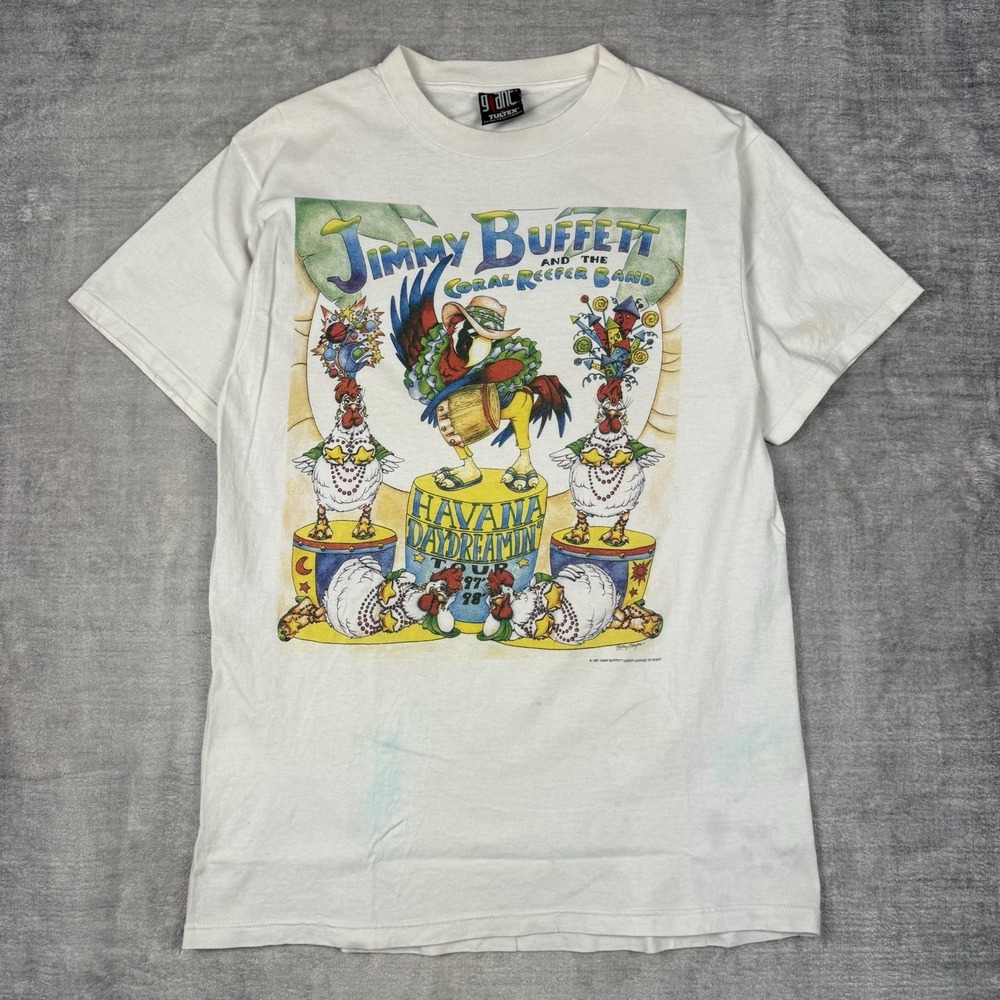 Vtg 90s Jimmy Buffet Shirt Men Large Coral Reef band Havana Day Dreamin 97 Tour